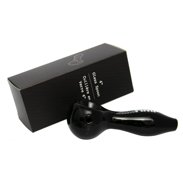 HMP - Glass Spoon Pipe - Black - X10
