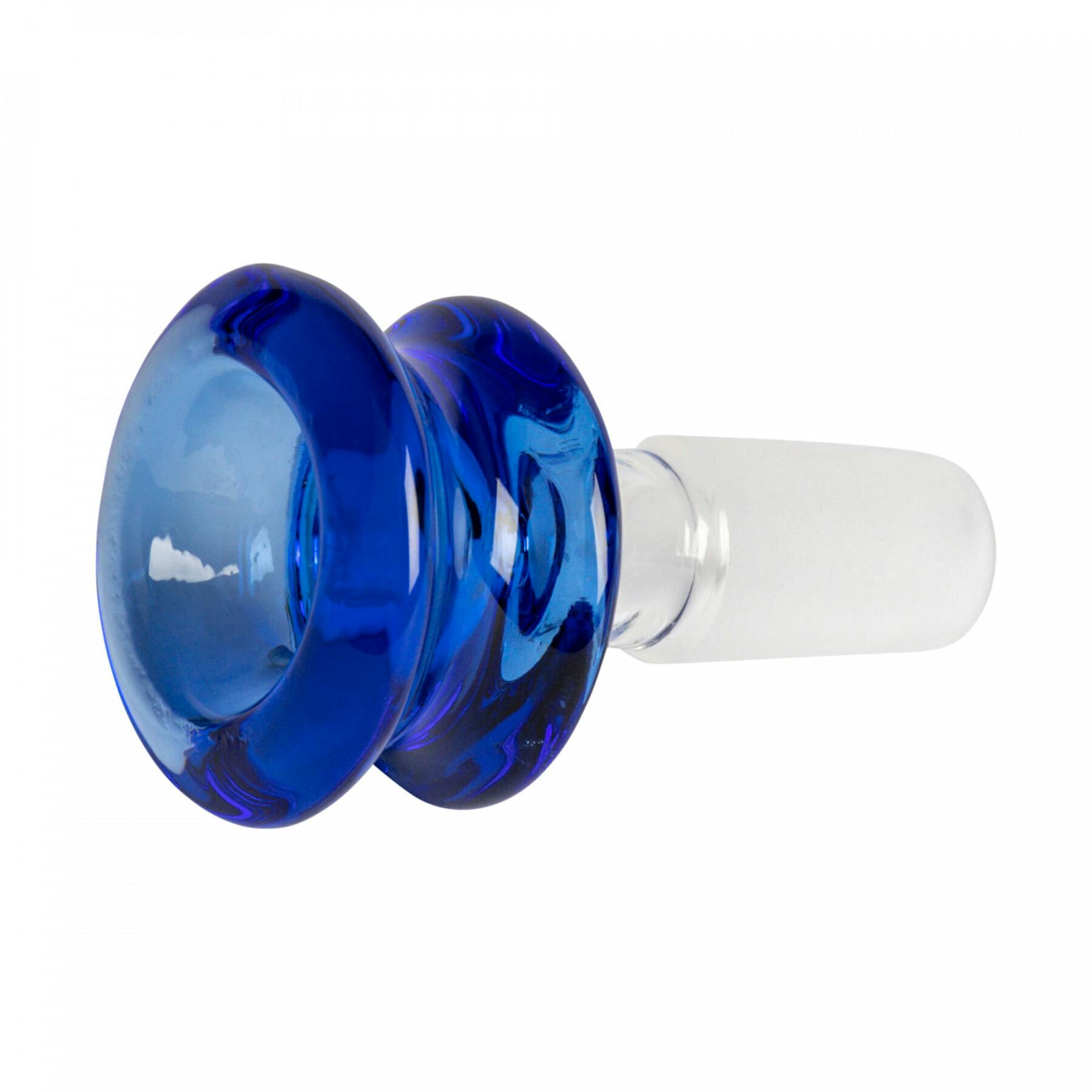 Red Eye Glass - 14mm Glass-on-Glass Solid Colour Barrel Bowl Pull-Out - Blue - 134B - BRK-18 (RIGHT)