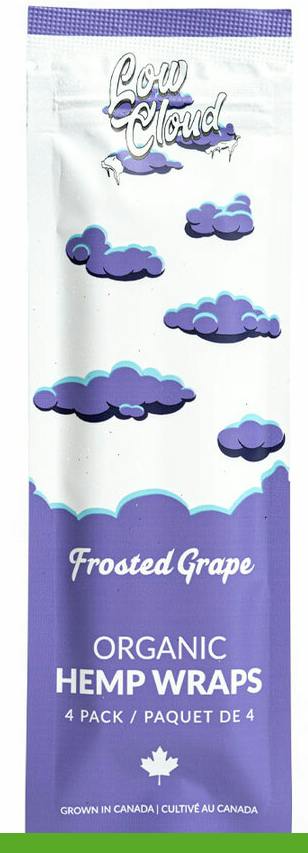 Low Cloud Organic Hemp wraps 4 pack- Grape- CB06-D (LEFT)