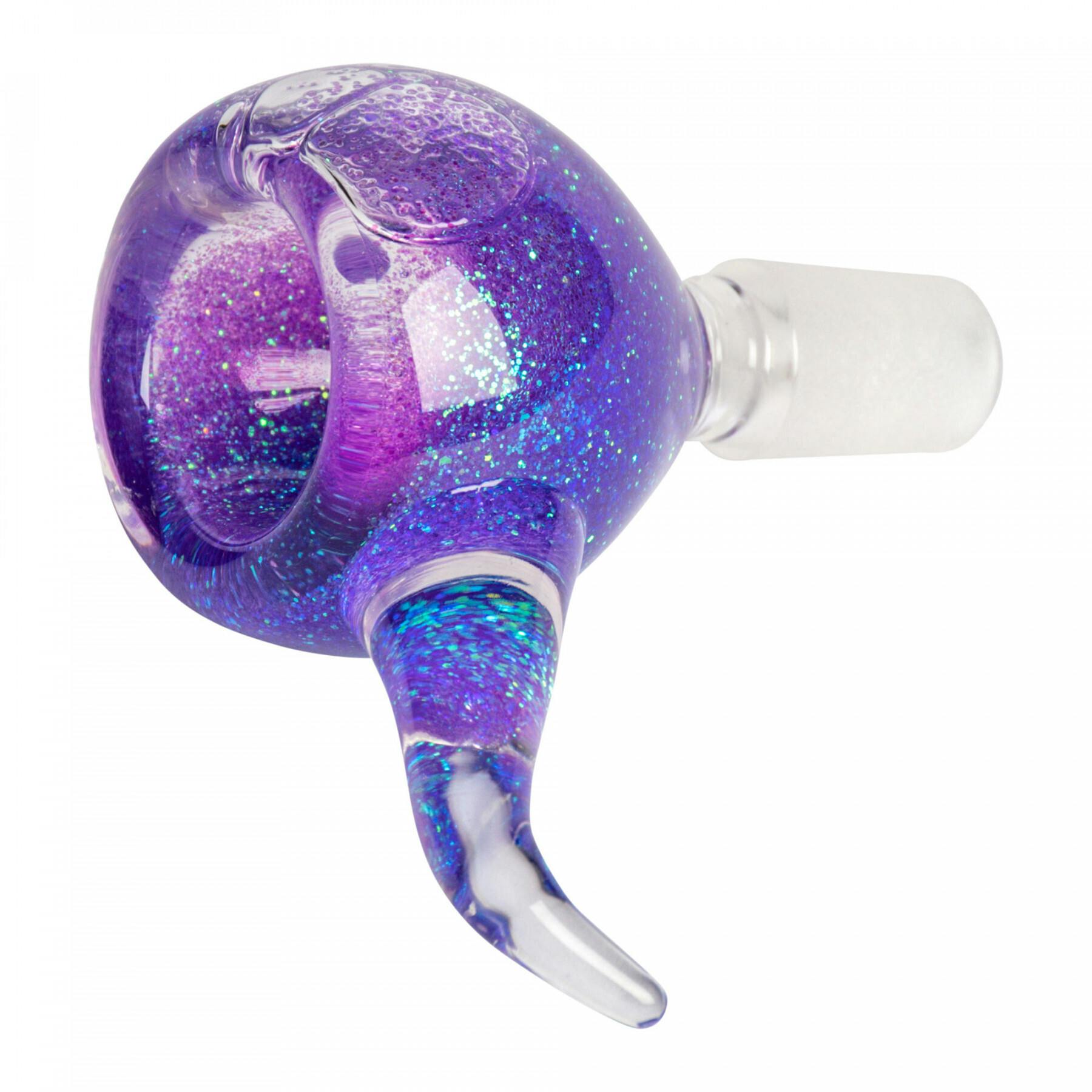 Red Eye Glass - 14mm Glass on Glass Sparkle Liquid Pull Out - Purple - 152PP - FRK-36