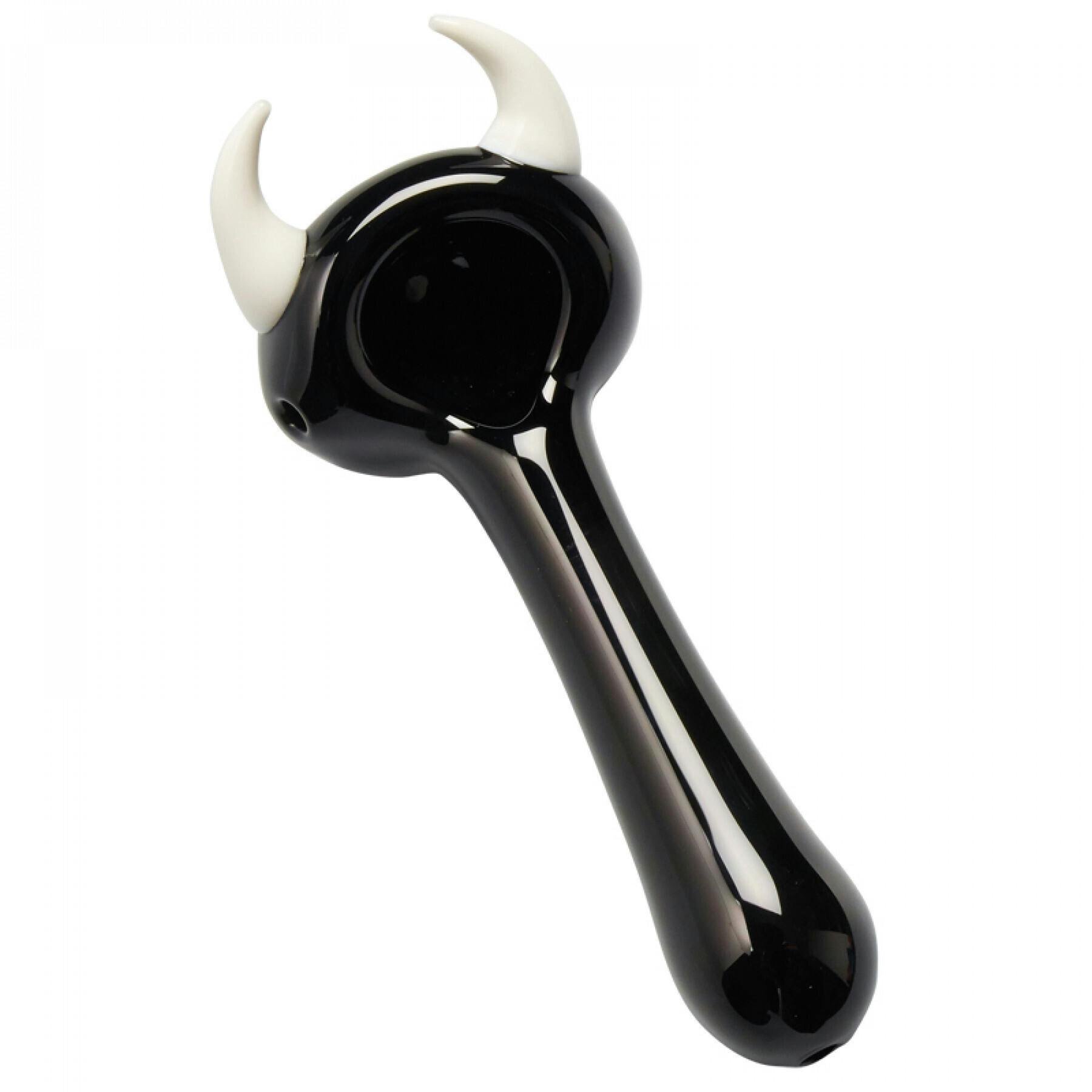 Red Eye Glass - 4.5" White Horn Hand Pipe - 2168 - V14