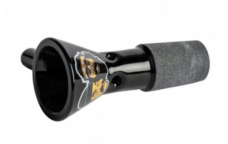 CHEECH & CHONG GLASS 14mm Black Pull-Out W/Gold Foil Heads Logo