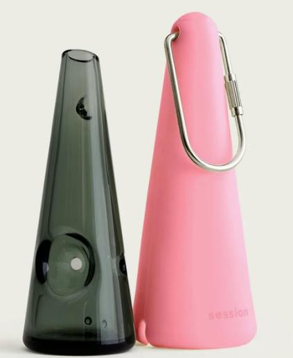 Session Goods - Hand Pipe with Silicone Sleeve & Carabiner - Blush Pink - BRK-03