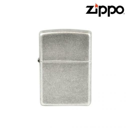 Zippo Lighter - Antique Silver - BRK-15 (LEFT)