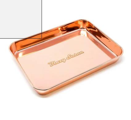 BLAZY SUSAN STEEL ROLLING TRAY - ROSE GOLD - U3F