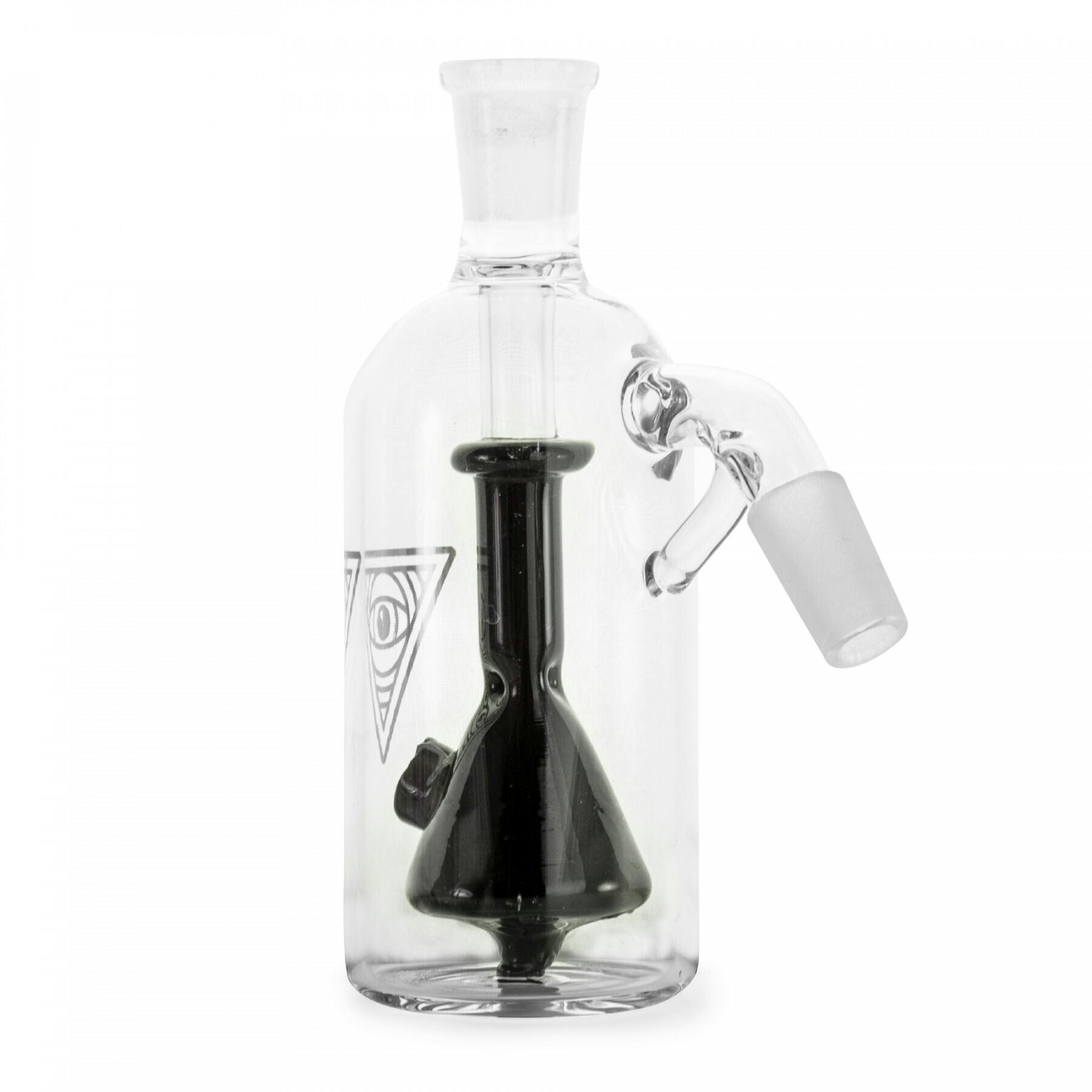 RED EYE GLASS® 14mm 45 Degree 'Bong in a Bottle' Ash Catcher Black - DISPLAY