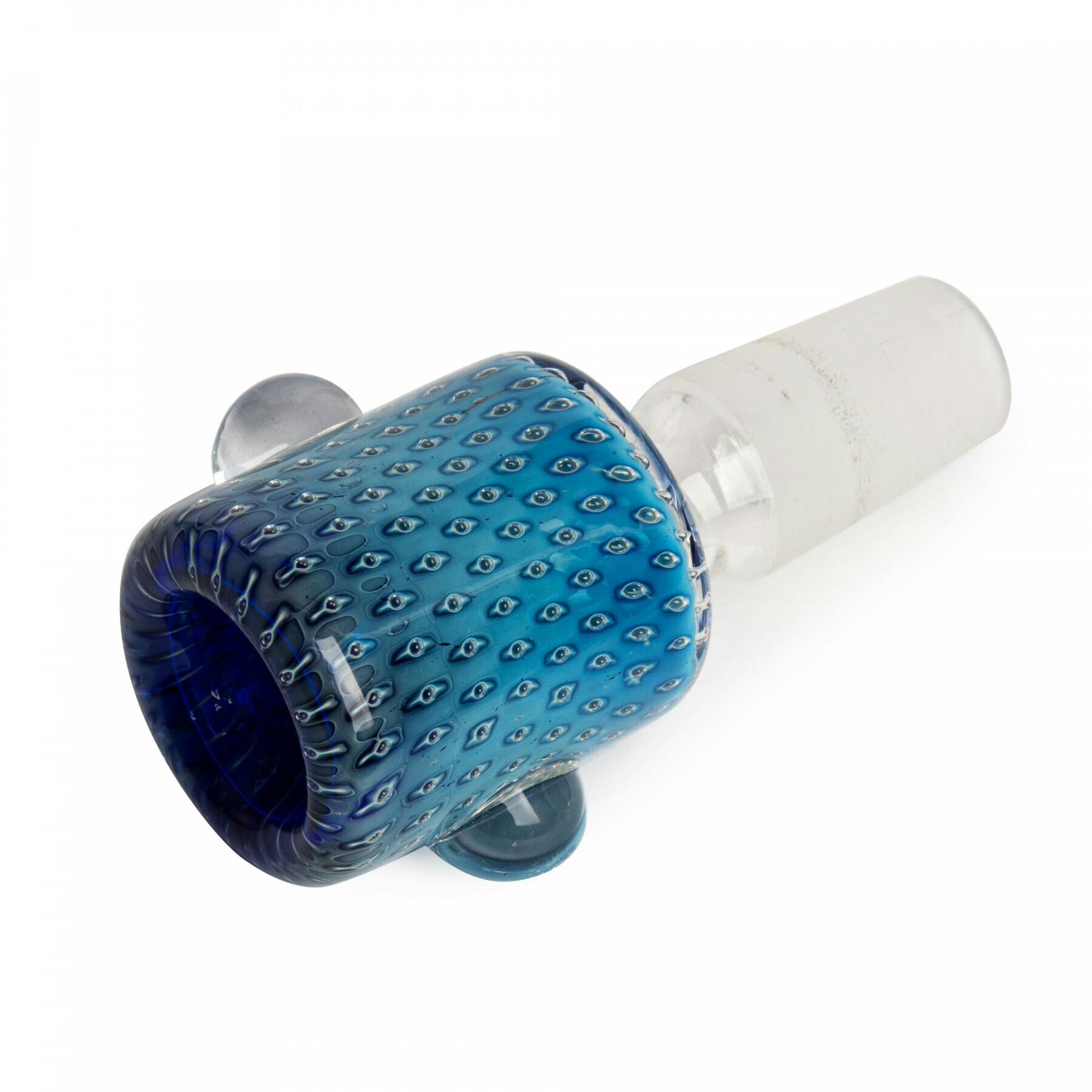 RED EYE GLASS® 14mm Bubble Trap Barrel Bowl Pull-Out Blue - 168B - FRK-35
