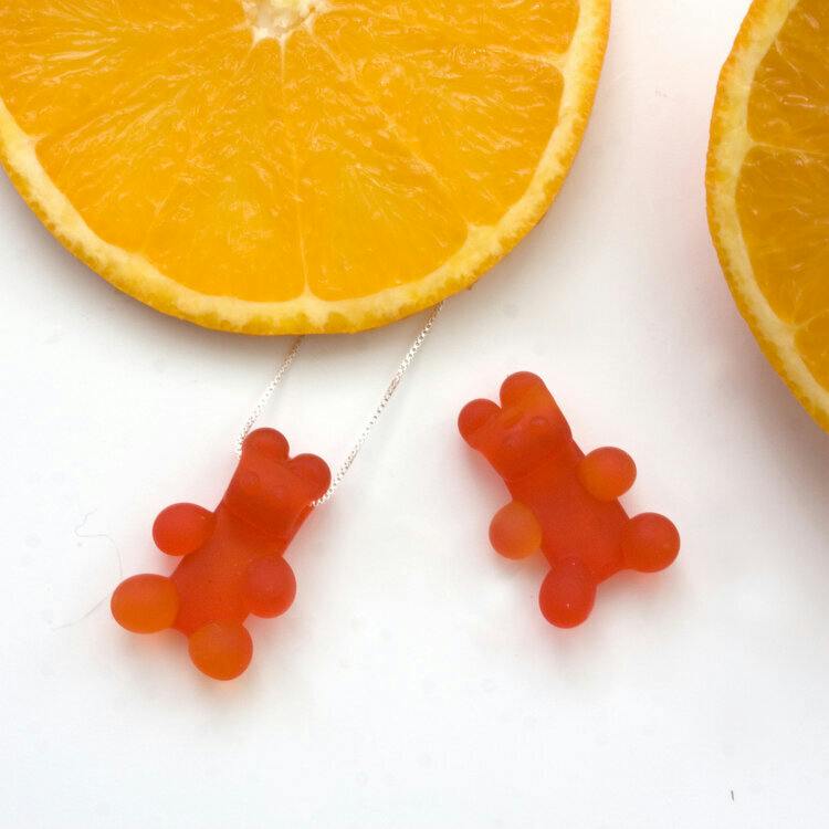 EMMA GERARD - Glass Gummy Bear Necklace - Orange - DISPLAY