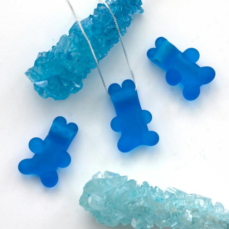 EMMA GERARD - Glass Gummy Bear Necklace - Blue - FRK-09