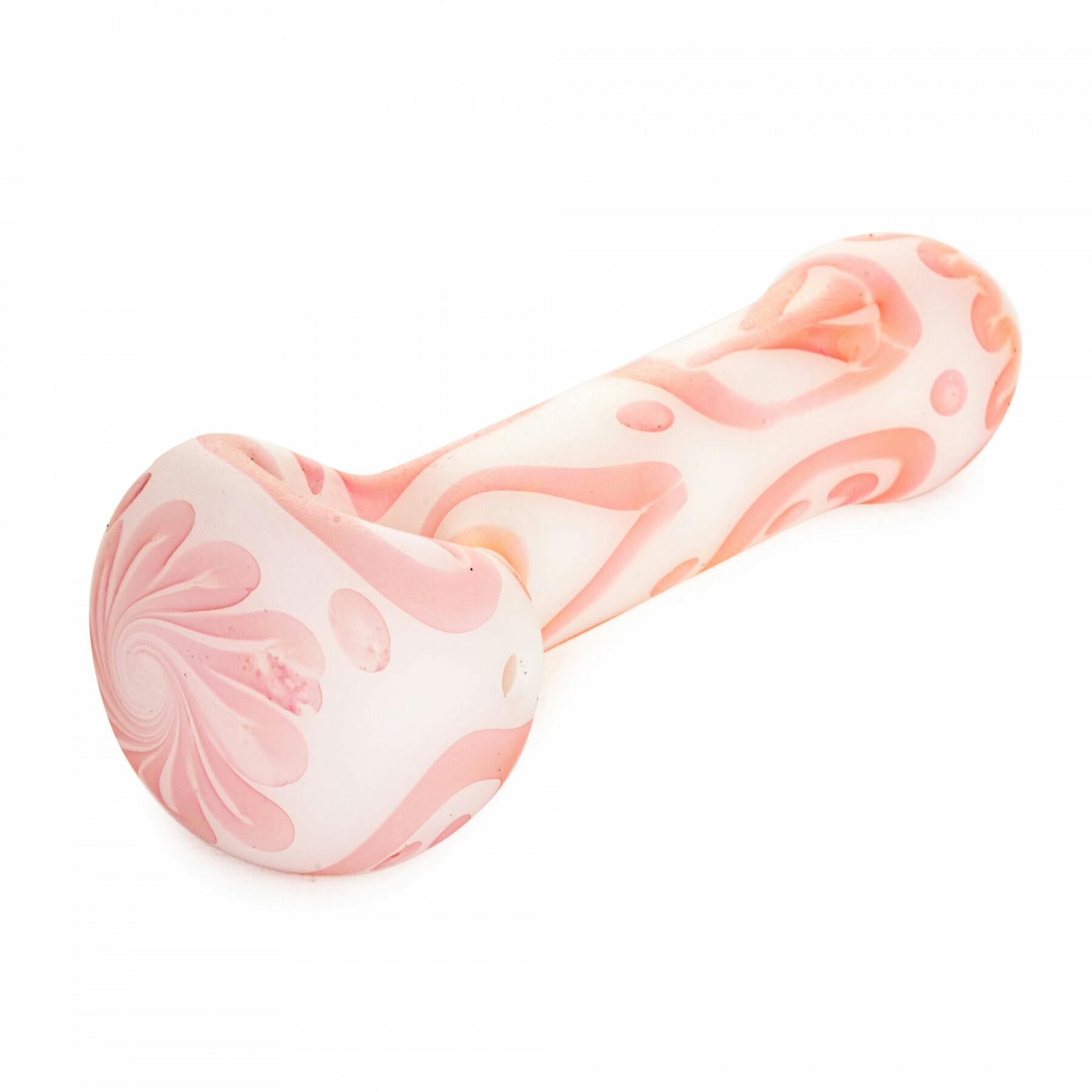 4.5" Frosted Peace, Love & Happiness Spoon Hand Pipe - V1