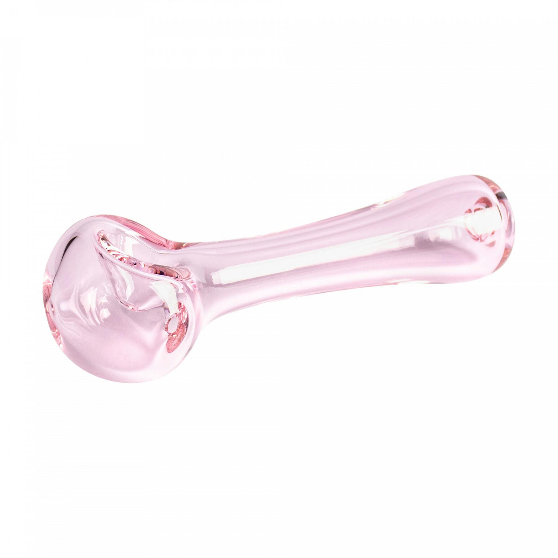 4.5" Pink Solid Colour Spoon Hand Pipe - V9