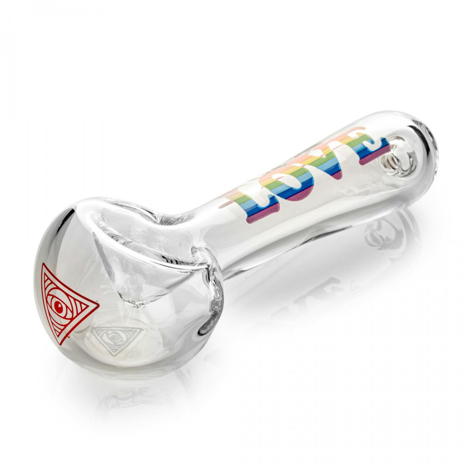4.5" Rainbow Love Spoon Hand Pipe - DISPLAY