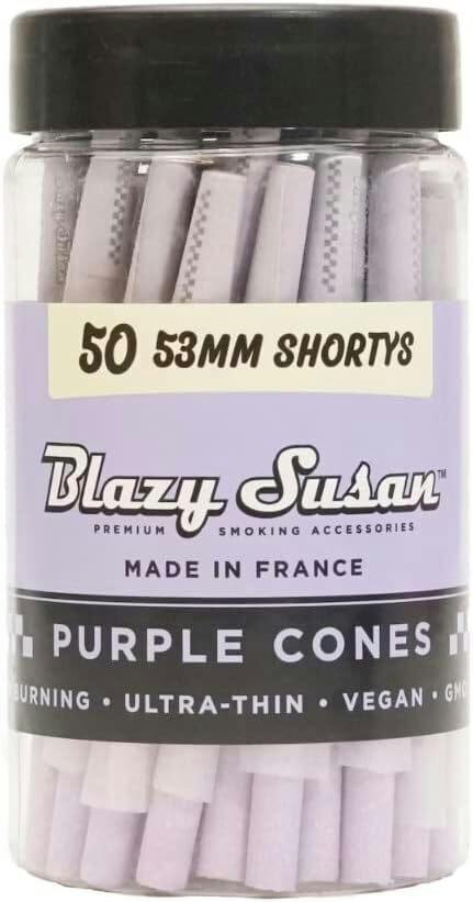 BLAZY SUSAN - PURPLE SHORTY PRE ROLLED CONES – 50 CT - CB02-H
