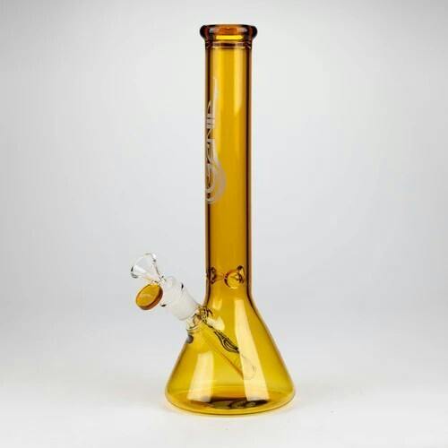 O Genie - 12" Color Tube Glass Water Bong - Gold - 11538 - U4C