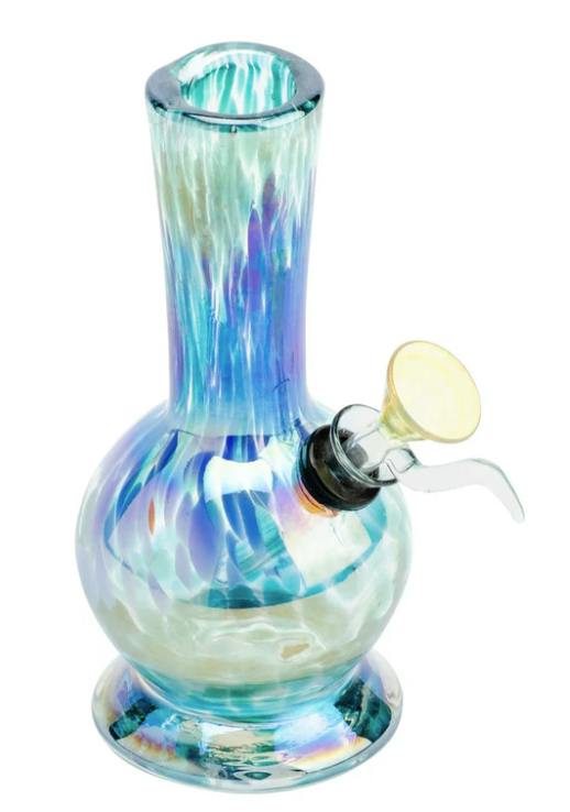 Retro Glass® - 6" Platinum Metallic Metro Tube Bong Assorted Colours - RM1081 - U4J