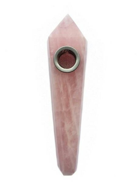 Phoebe - Rose Quartz Crystal Pipe - DISPLAY