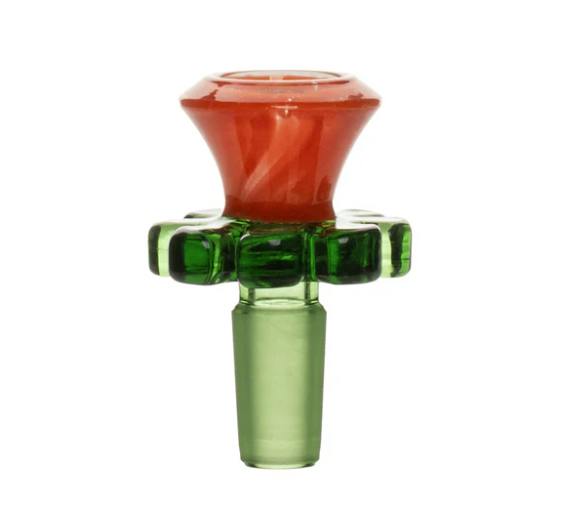 RED EYE GLASS - 14MM ORANGE TRUMPET FLOWER PULL-OUT -