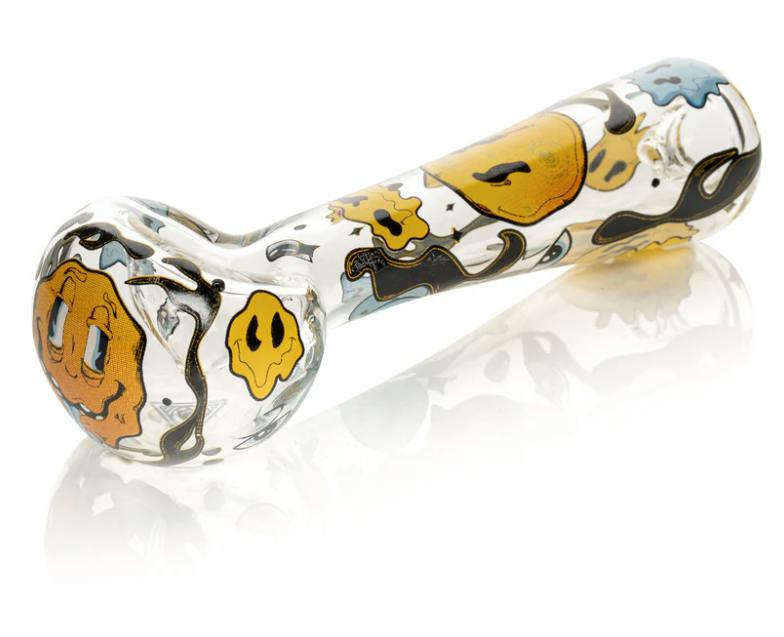 RED EYE GLASS - 4.5" SMILEY FACE SPOON HAND PIPE - DISPLAY