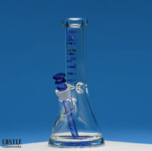 SC CASTLE GLASSWORKS - HEX BONG 12 INCH 9MM - BLUE - T3E