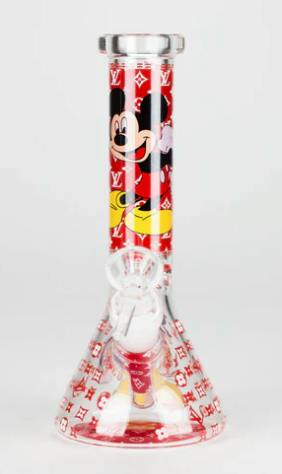 O 7.5" GLOW-IN-THE-DARK CARTOON BEAKER BONG - DESIGN B - U4E