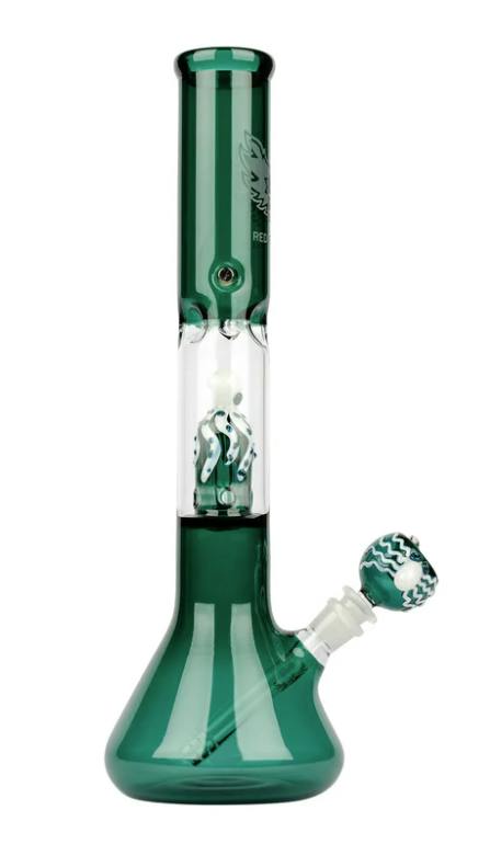 RED EYE GLASS - 17" TEAL OCTOPUS PERCULATOR BEAKER TUBE - T5B