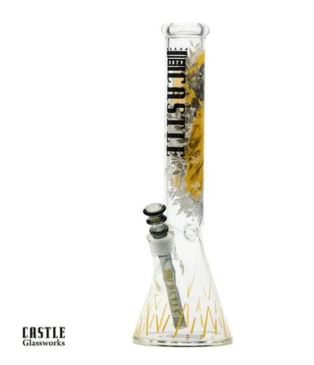 O 16" Princess Warrior Beaker Bong - 5mm Thick Glass