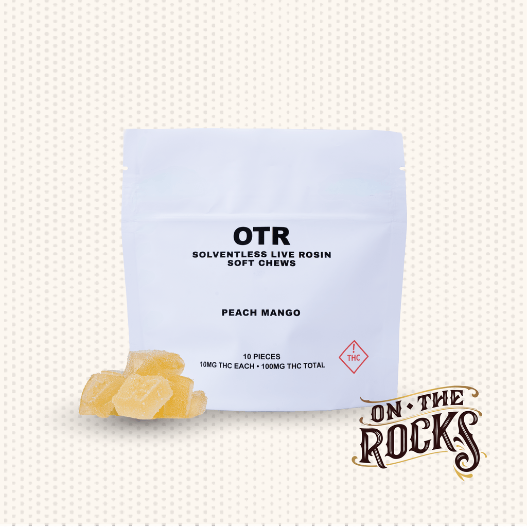 On The Rocks Live Rosin Peach Mango [Wino] 100mg [10-Pack] at MÜV Cannabis Dispensary