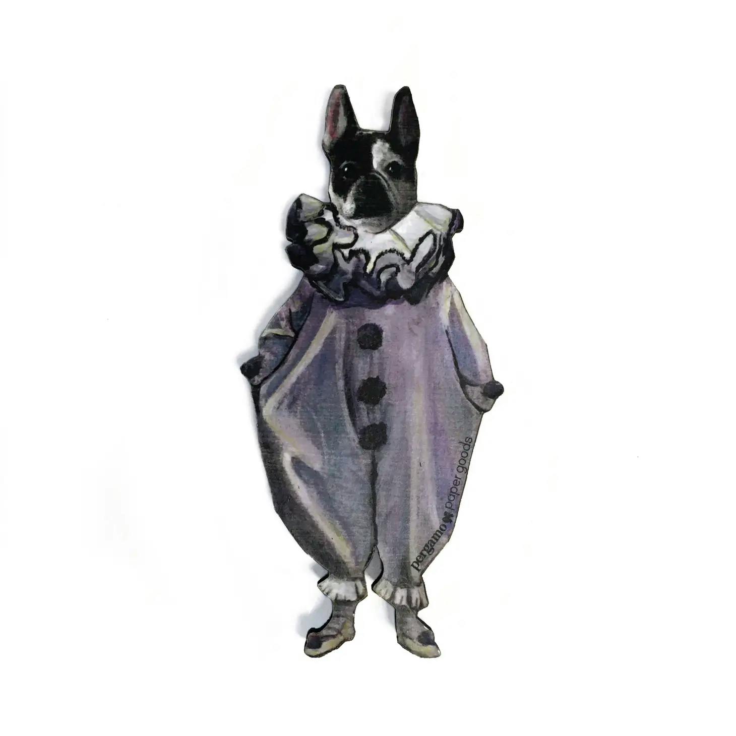 Magnet - French Bulldog Clown (@pergamopapergoods)