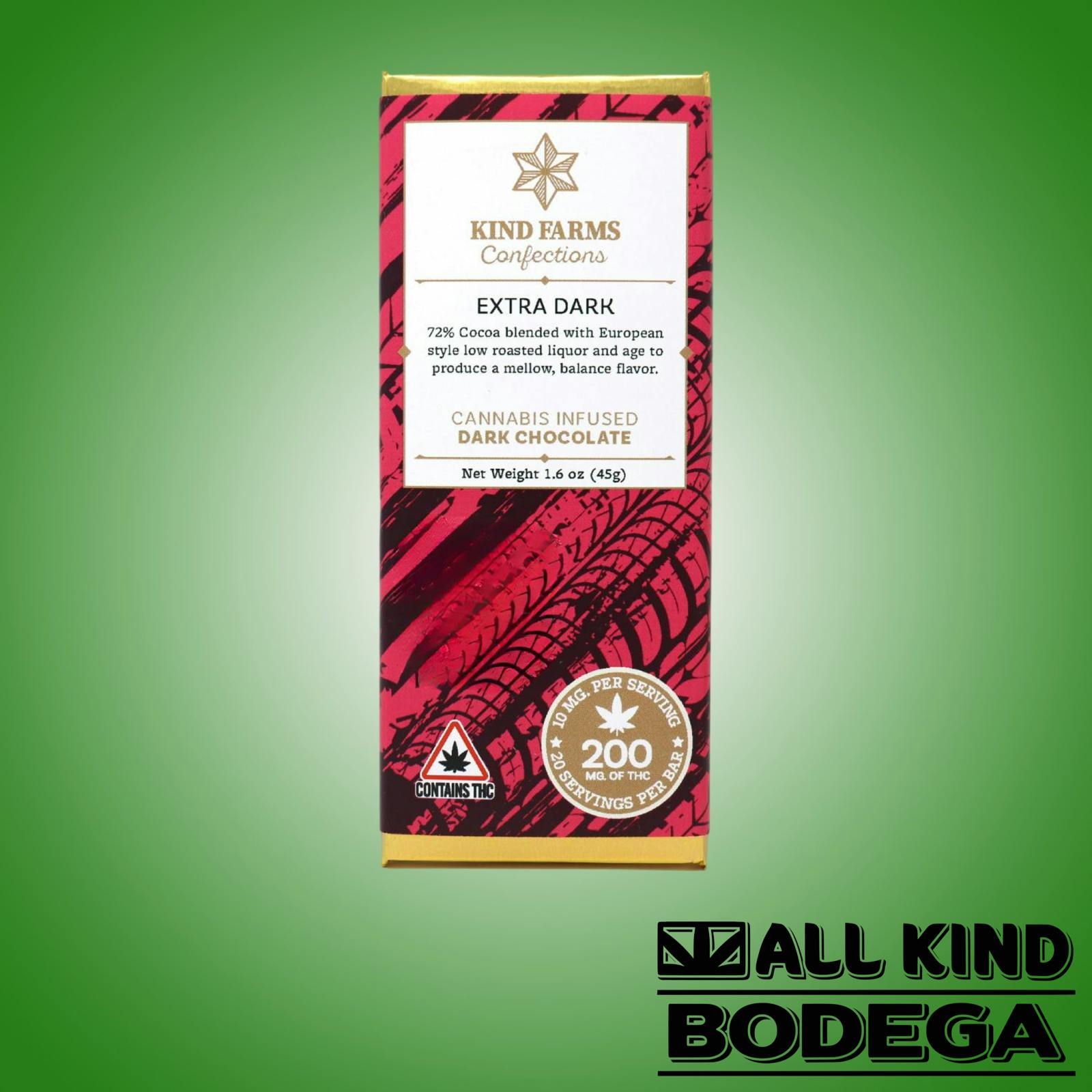 Extra Dark Chocolate bar 200mg (@kind_farms)