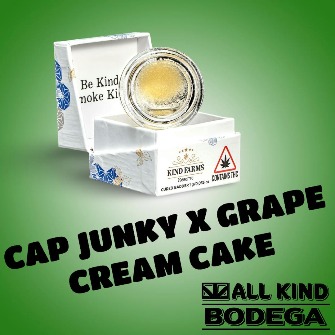 Cap Junky x Grape Cream Cake Cured Badder 1g (@kind_farms)