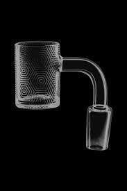 Banger - Concentric Hexagons Etched Quartz Banger 14mm M