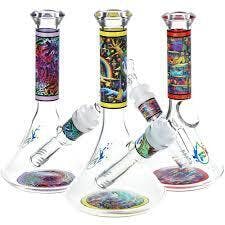 Bong - Pulsar Design Series Flared Beaker Glass Water Pipe 6.75"