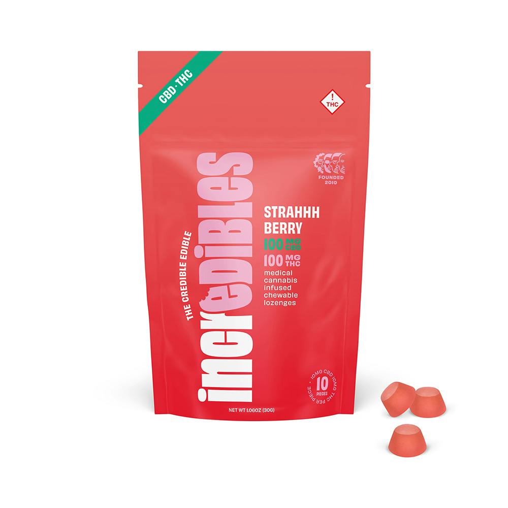 Incredibles | Strahhhberry (1:1 THC:CBD) | 10mg Gummies (10pk)