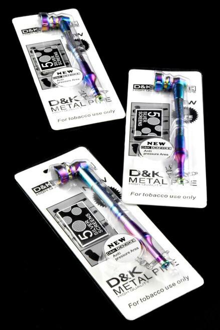 Rainbow Metalic Decal Glass/Metal Pipe Set with Screens