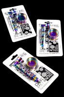 Rainbow Metalic Skull Metal Pipe with Grinder
