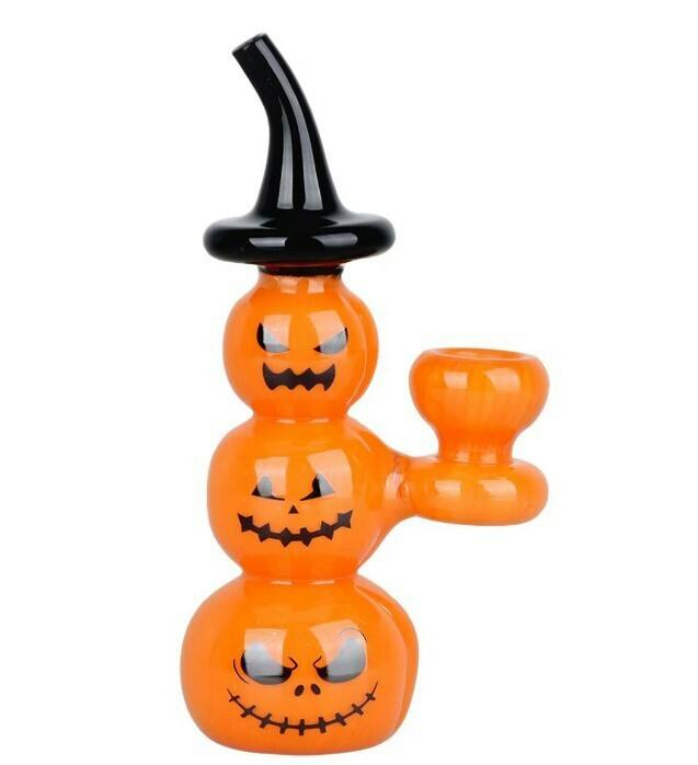 Halloween Pumpkin Pile UP Glass Bubbler