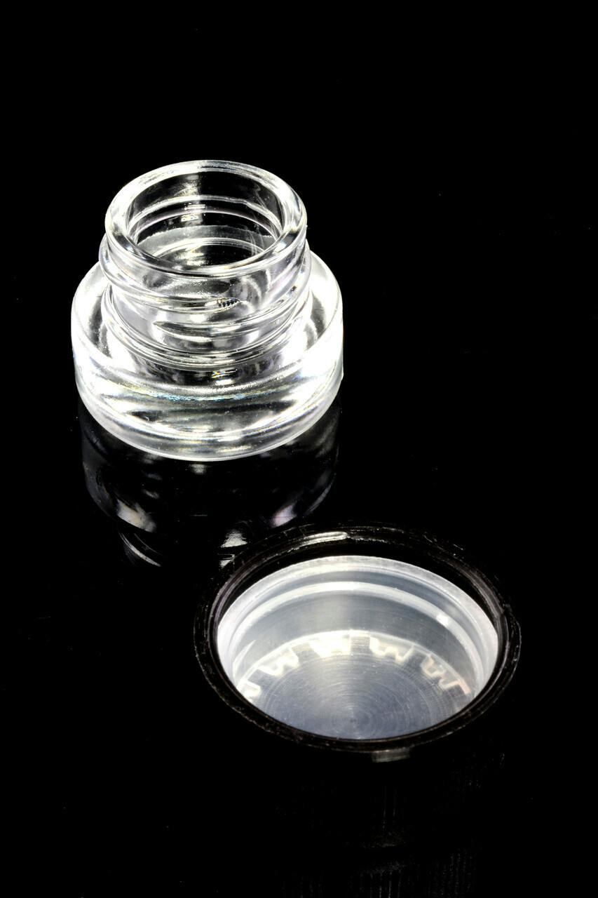 1ml Glass Wax Jar with Tamper Resistant Black Lid at Island Time
