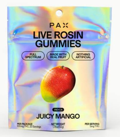 PAX - Juicy Mango - Live Rosin Gummies ~ Indica [5mg/20pc]
