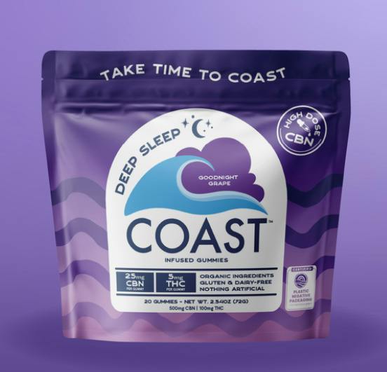 Coast Cannabis - Goodnight Grape ~ 25:5 CBN:THC ~ Gummies [5mg 20pc]