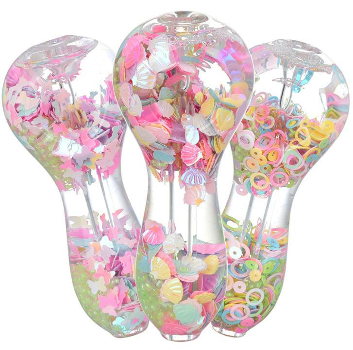 Pastel Paradise glycerin glass hand pipe 3.75"