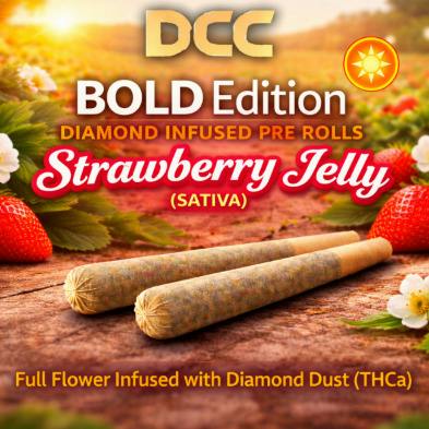 Strawberry Jelly ~ Sativa Hybrid~ Diamond Infused Pre-Roll [2pk, 0.5g each]