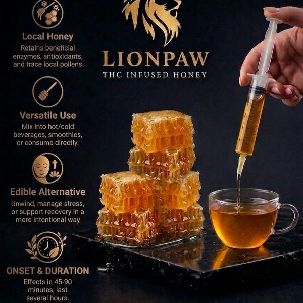 LionPaw | 1000mg | Honey Syringe | Live Resin | 3pk