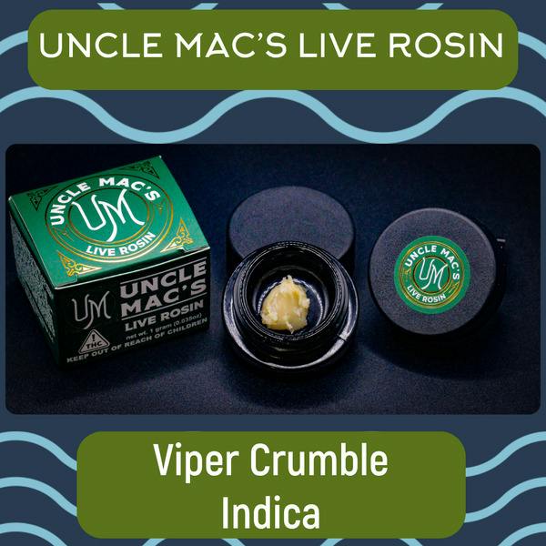 Uncle Mac's | 1g | Viper Crumble | Live Rosin