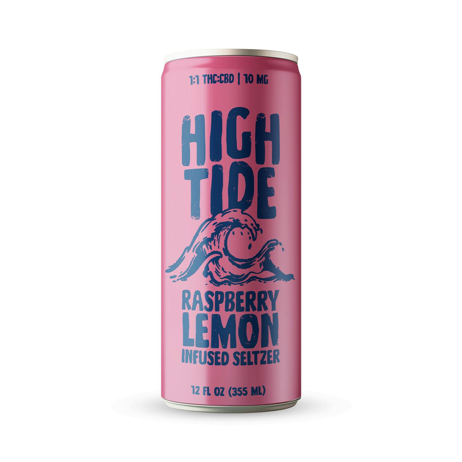 High Tide - Cannabis Infused Seltzer 1:1 - Raspberry Lemon (10mg THC/CBD) at Mint Cannabis - Buckeye