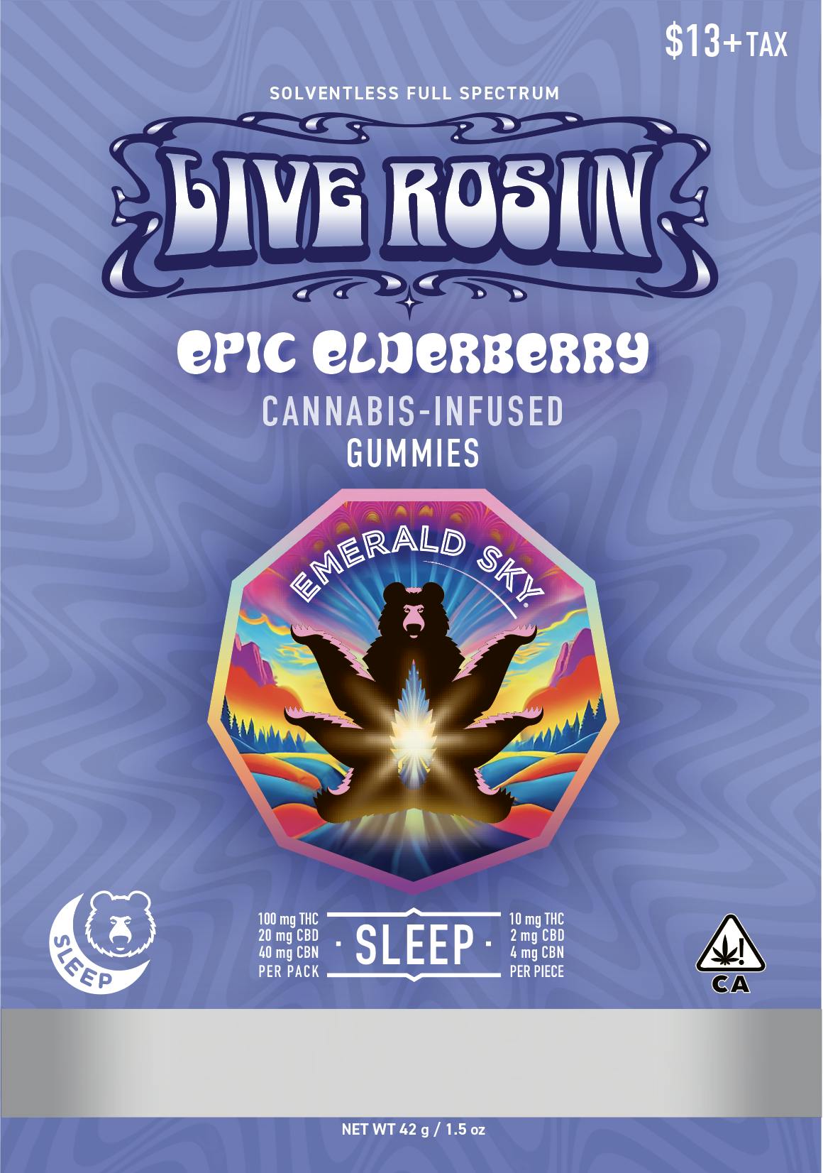 Emerald Sky | Epic Elderberry | Live Rosin Gummies | 10pk