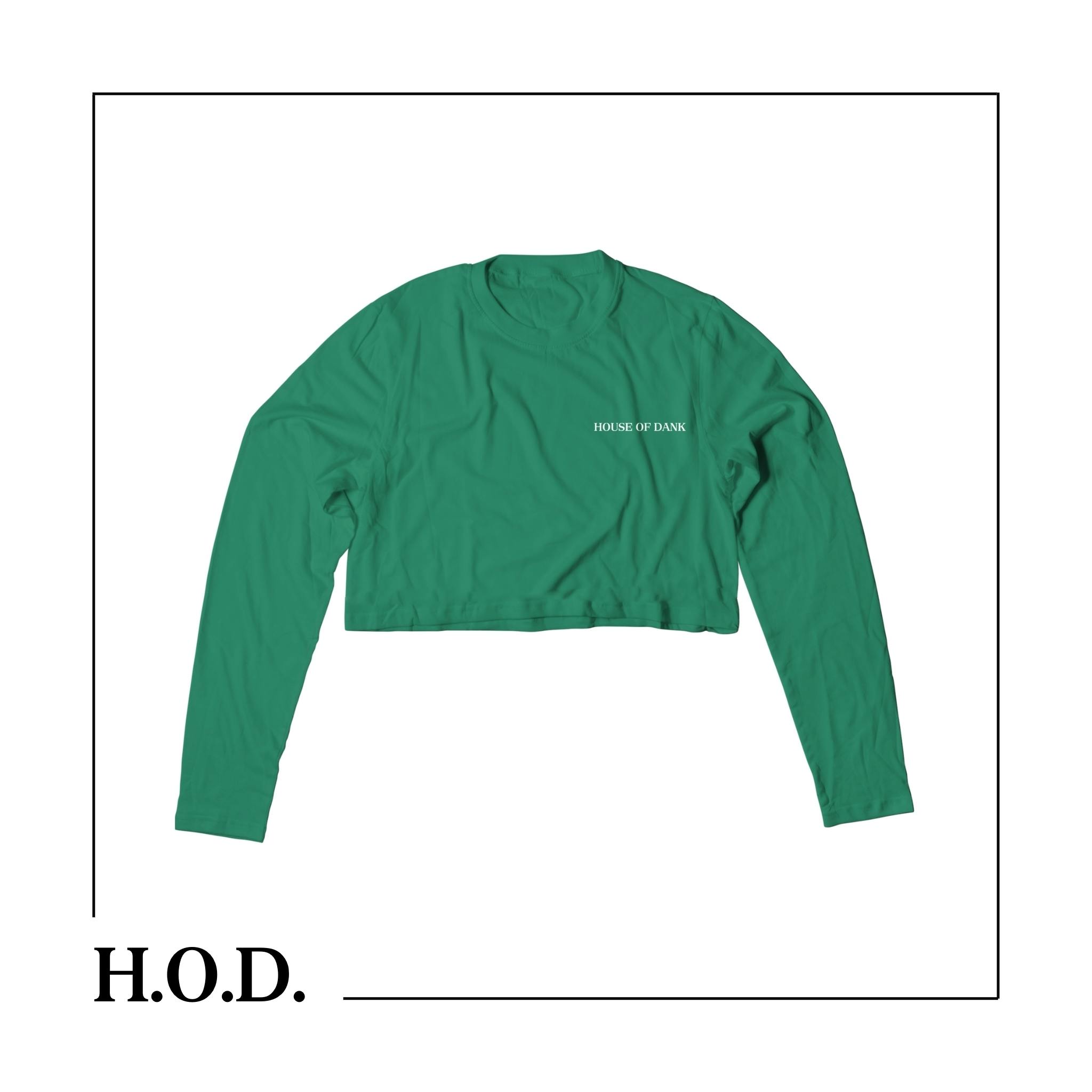 H.O.D. x OG Comfort Green Left Cropped Long Sleeve Tee L
