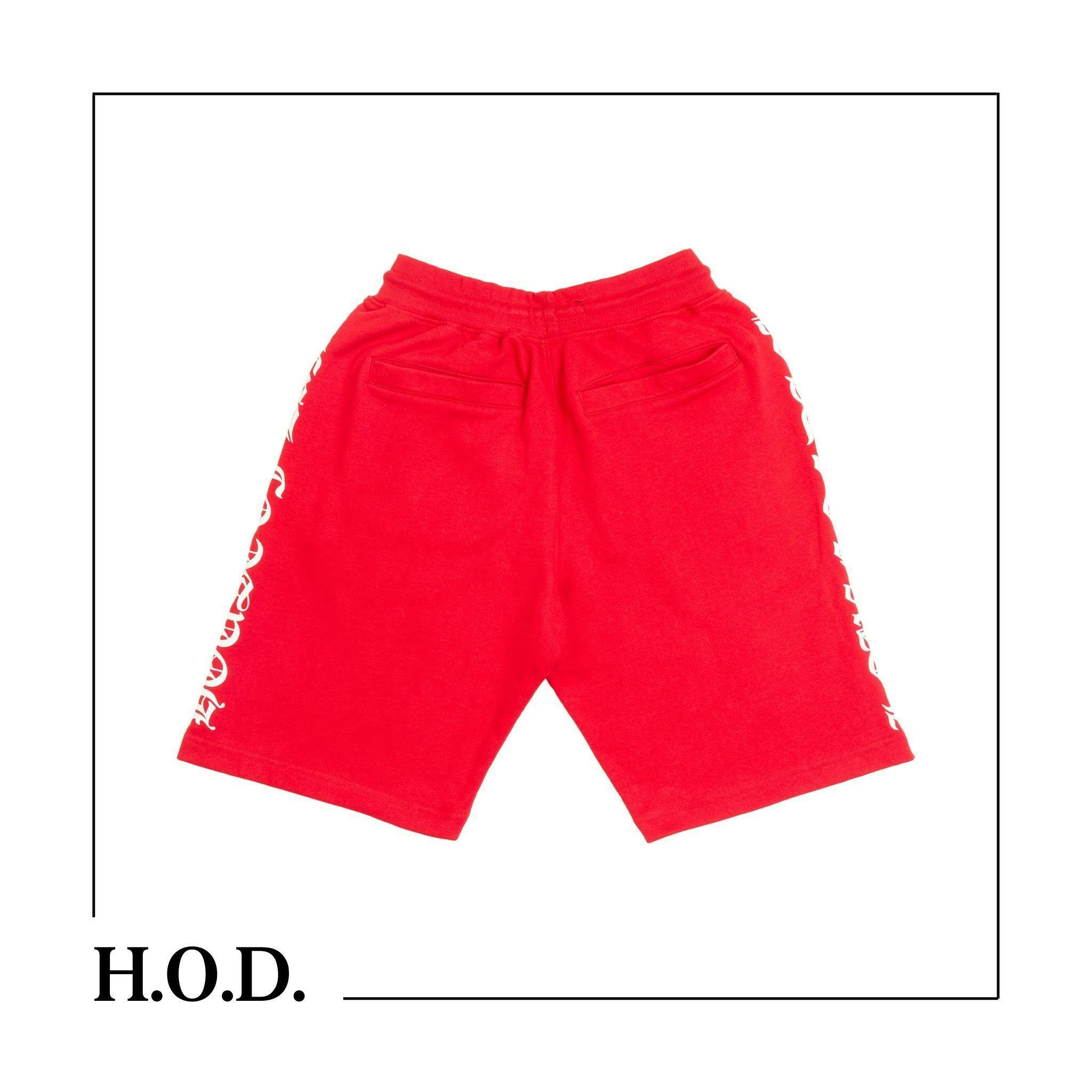 H.O.D. x Tie High Red Straight Up Shorts L