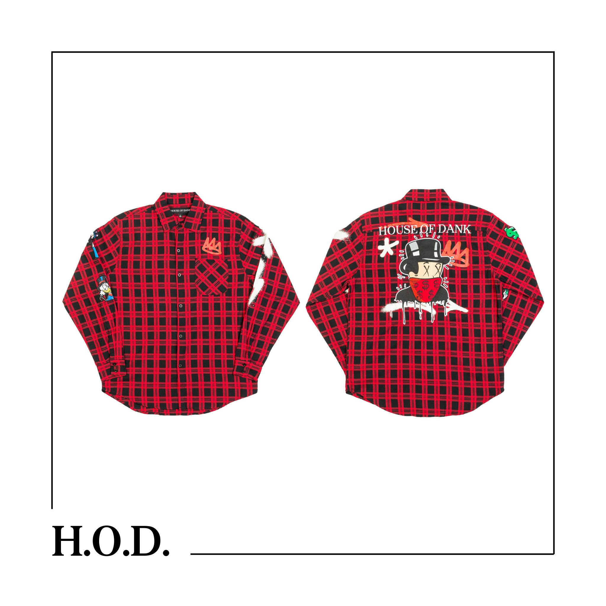 H.O.D. x OG Comfy Red Street Art Flannel M