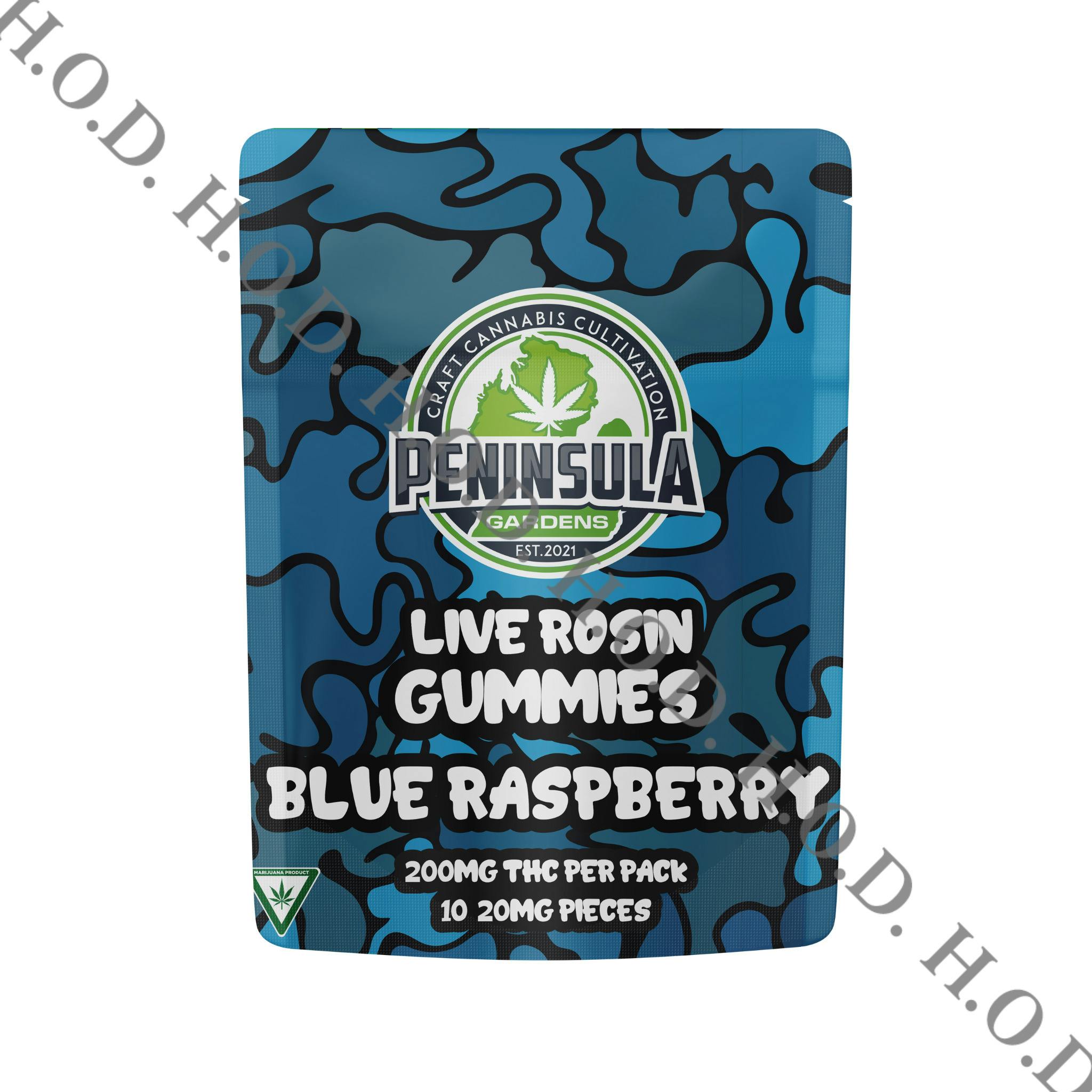 Peninsula Gardens Blue Raspberry Live Rosin Gummies