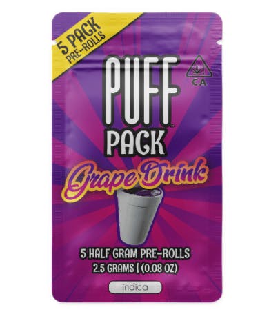 Puff - Grape Drink: 5pk Flower Pre Rolls